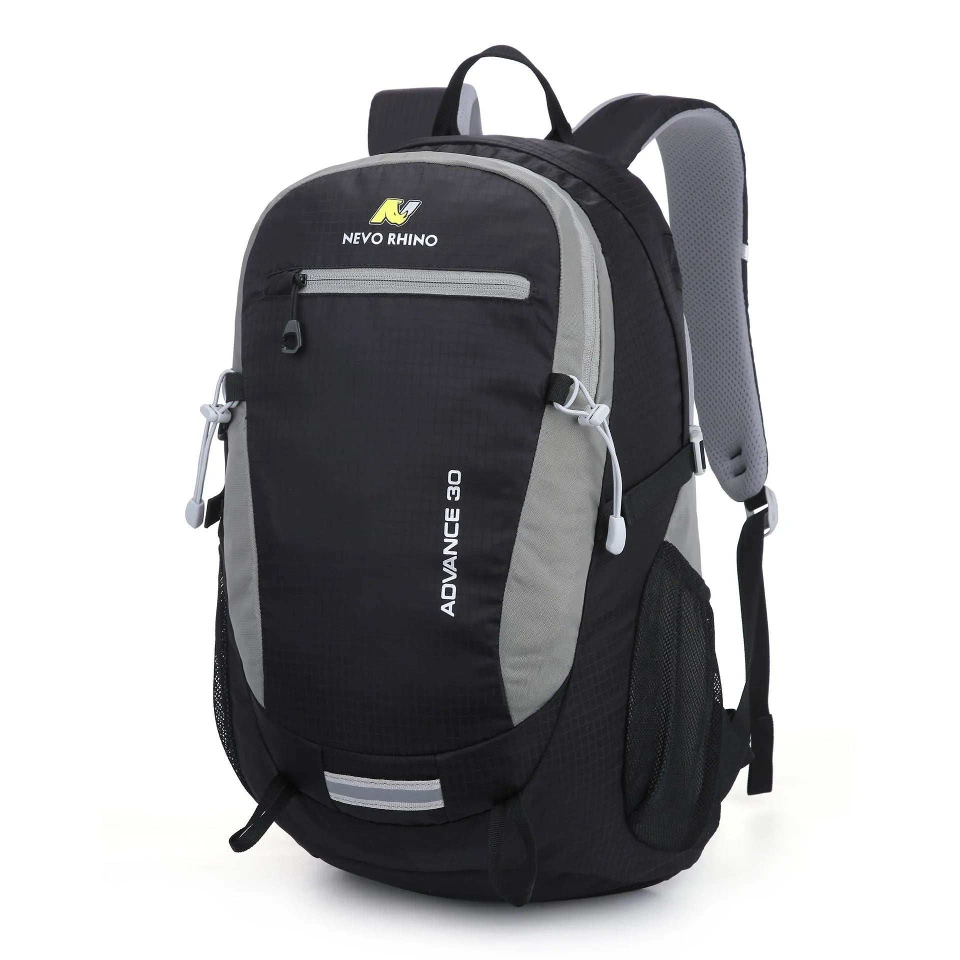 30 litre waterproof nylon backpack for outdoor sports in dark green colour with airpillow straps