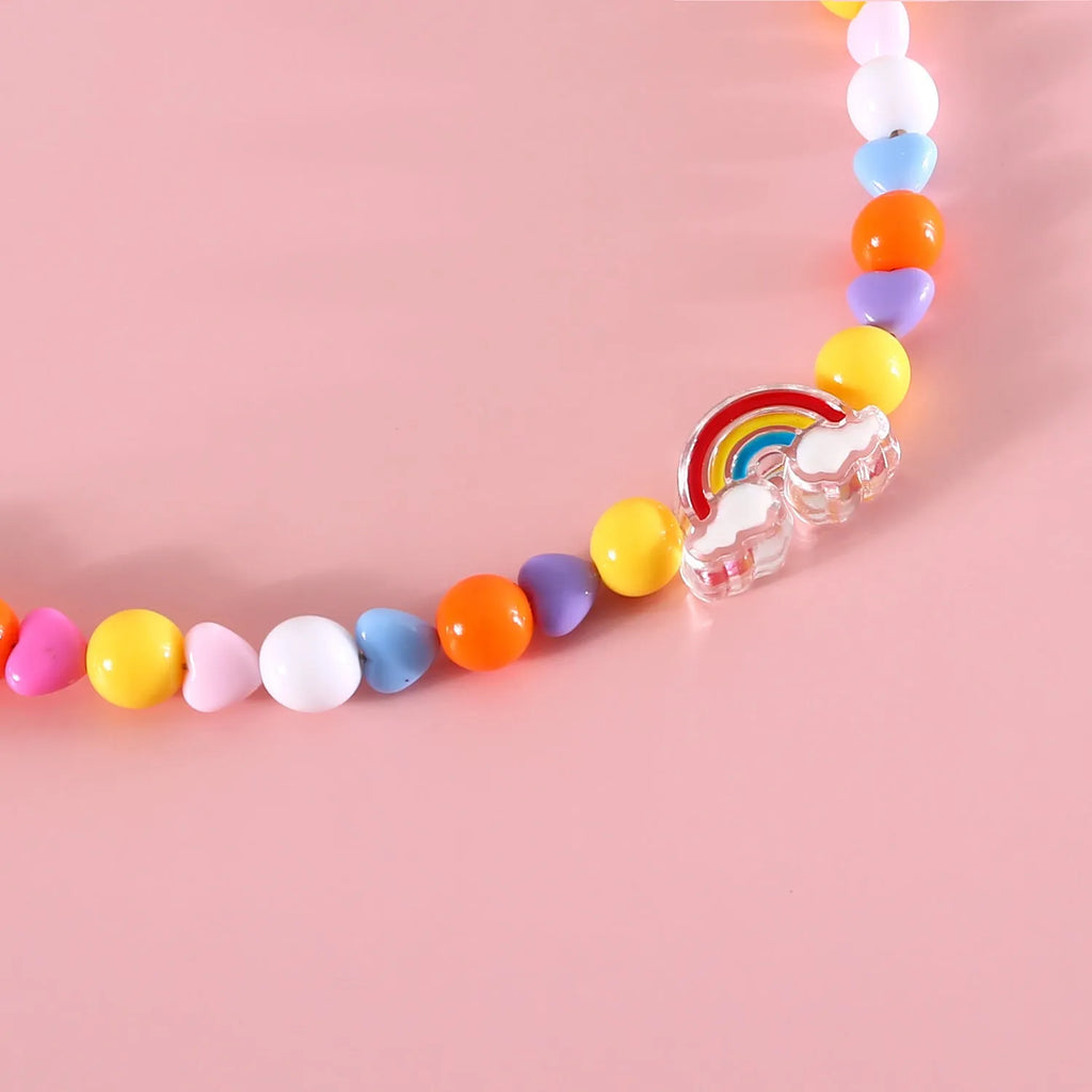 Colourful plastic bead pet necklace adjustable from 15cm to 35cm for cats and small dogs
