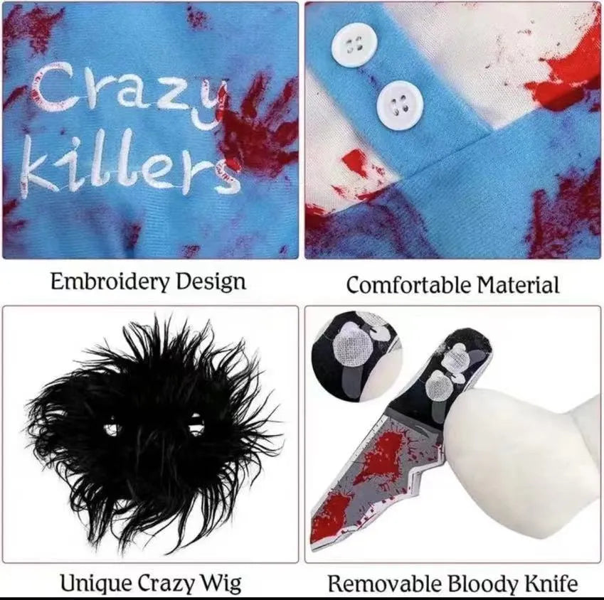Pet costume bloody doll design polyester whole clothes for Halloween and Christmas