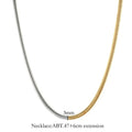 Golden snake bones chain with geometric lines, 3mm thick stainless steel construction for women's hip-hop fashion