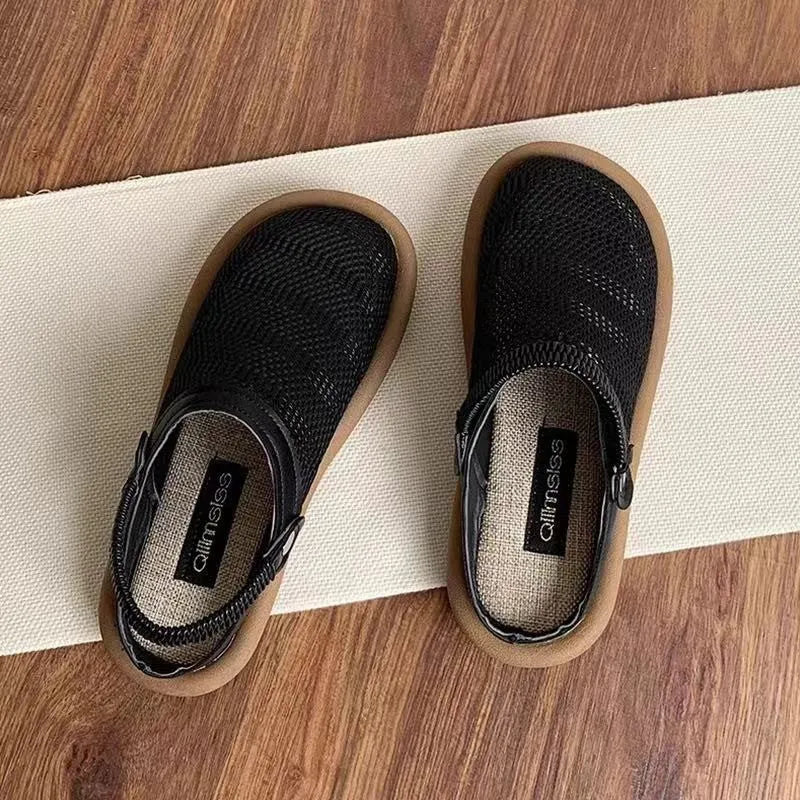 Milky white linen slip-on shoes with mesh lining, round toe, and a light rubber sole on a neutral background.