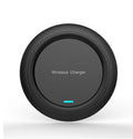 Round desktop wireless charger for mobile phones in black or white colour