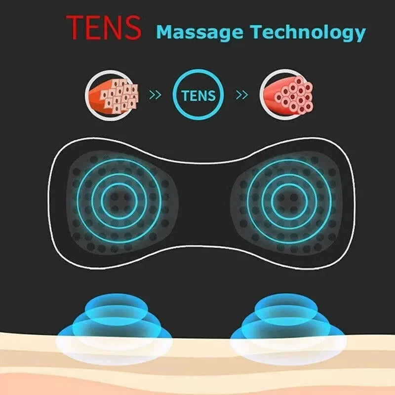 Black HQ-185 mini electric shoulder and neck massager with compact handheld design.