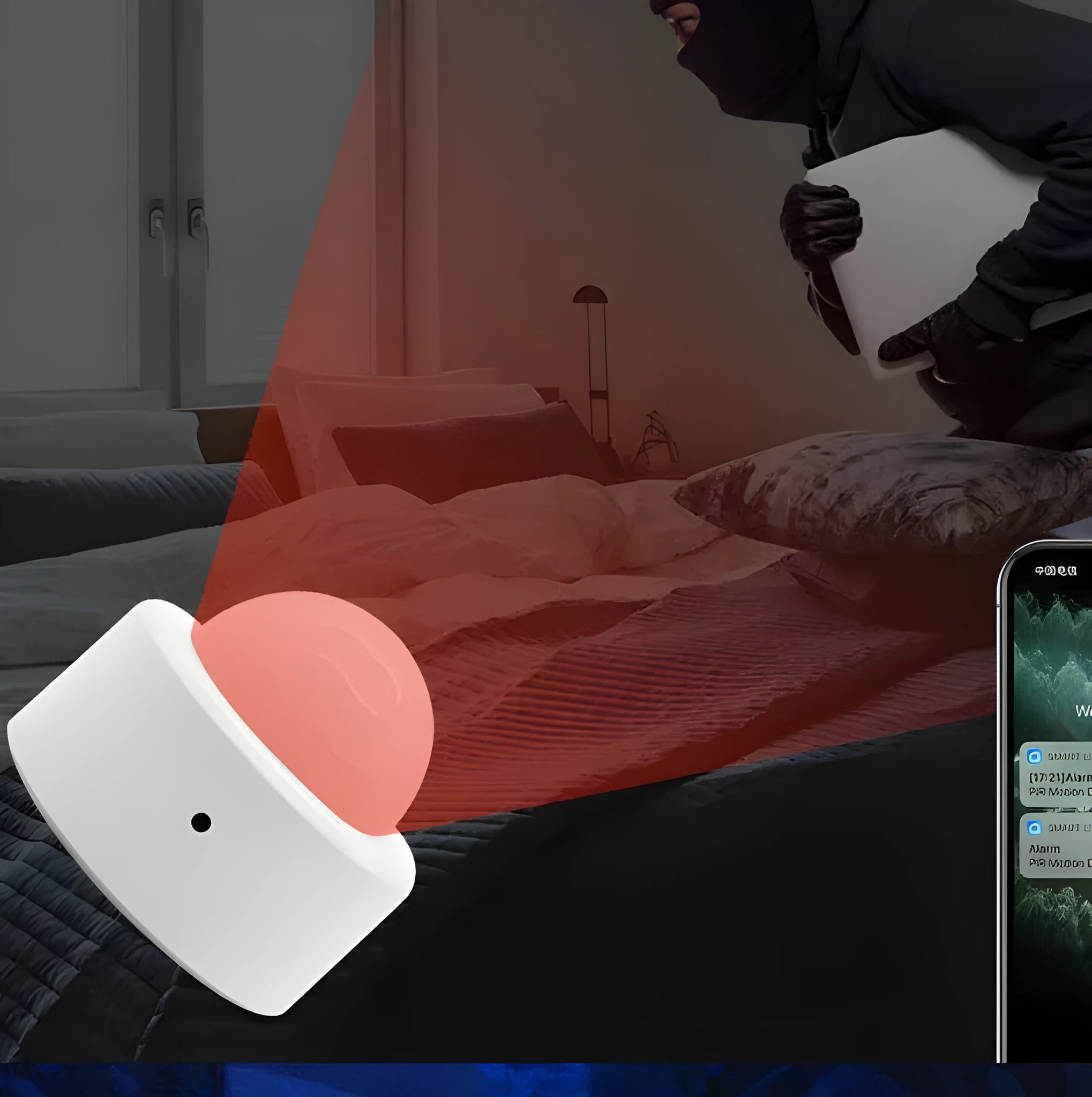 White ZigBee wireless infrared body sensor for smart home motion detection