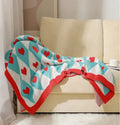 Bohemian sofa cover blanket with tassel trim in geometric pattern, dimensions 130cm width, available in multiple lengths and colours.