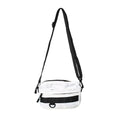 Men's solid colour nylon crossbody messenger bag with visible sewing thread detail.