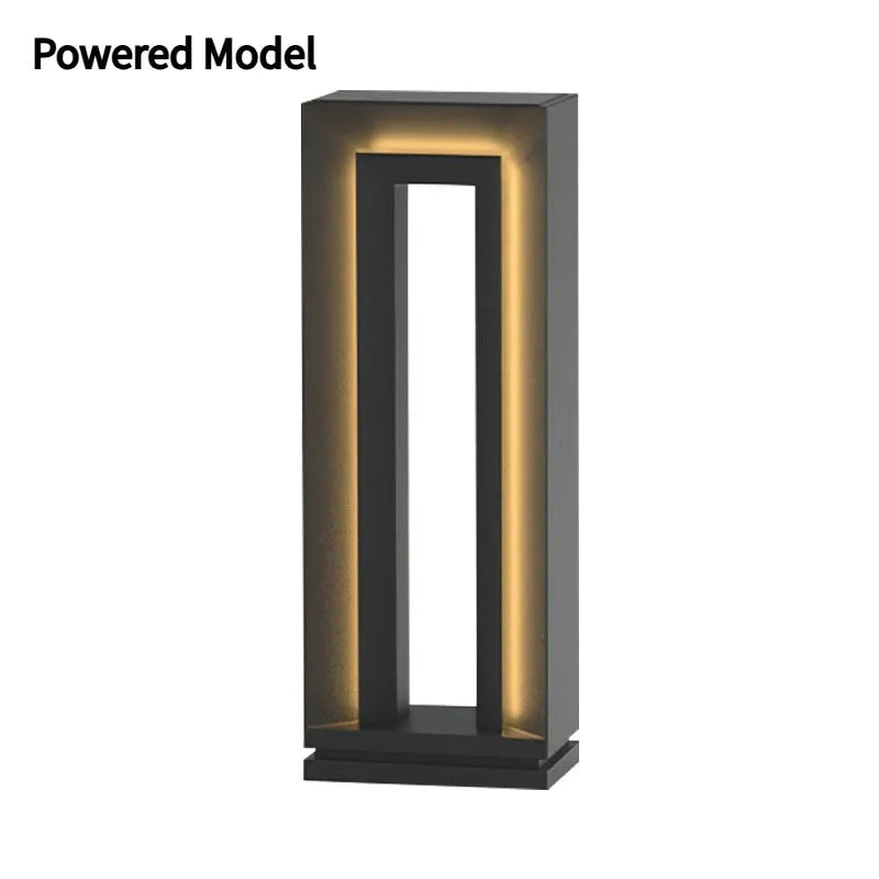 62cm tall solar powered waterproof outdoor garden lamp with geometric design
