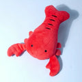 Red squeaky lobster stuffed dog toy measuring 12.5cm with detailed appendages