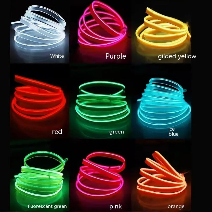 6-metre USB-powered LED light strip for car interiors in ten colour options