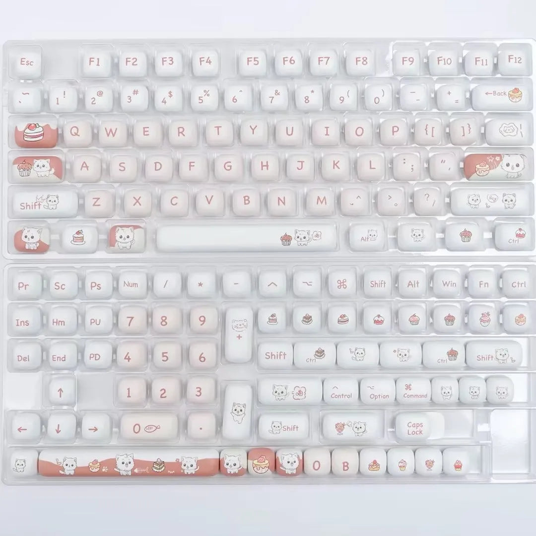 Cartoon cute dessert cat sublimation key cap for mechanical keyboards with vibrant designs and PBT plastic construction