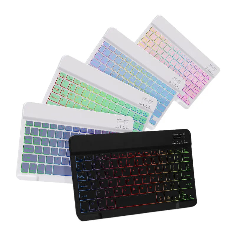 iPad protective case with integrated luminous Bluetooth keyboard and shockproof TPU construction