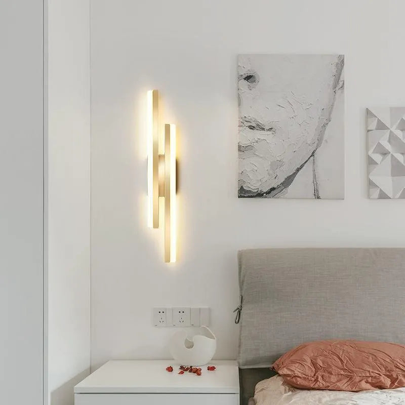 Scandinavian minimalist LED wall light with 500mm acrylic lampshade in black finish mounted on white wall