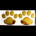 PVC hand-shaped brush car sticker with dog footprints pattern measuring 7cm length in four colour options