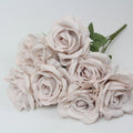 Artificial silk rose bouquet with ten flower heads, 53cm tall, in a selection of ten colours