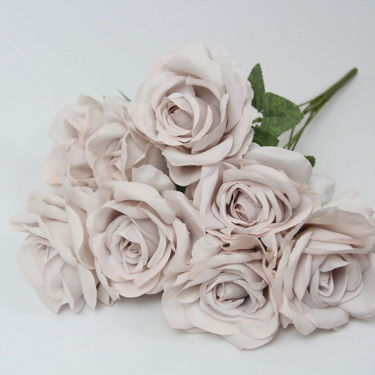 Artificial silk rose bouquet with ten flower heads, 53cm tall, in a selection of ten colours