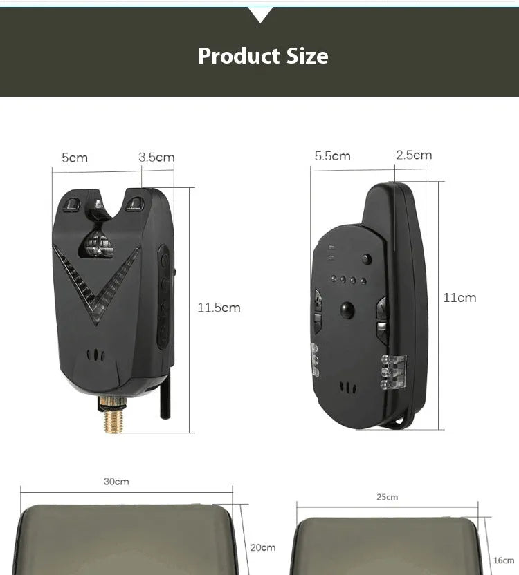 Wireless fishing electronic alarm with ABS plastic housing and one-for-four receiver system