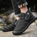 Men's snow boots in black with non-slip rubber sole and cotton upper for autumn and winter wear