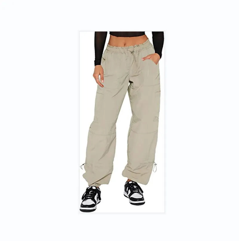 Multi-bag straight-leg cargo casual trousers in a loose fit, shown in one of six available colours.