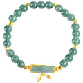 Women's high-rise bracelet made of S925 silver with blue water round beads.