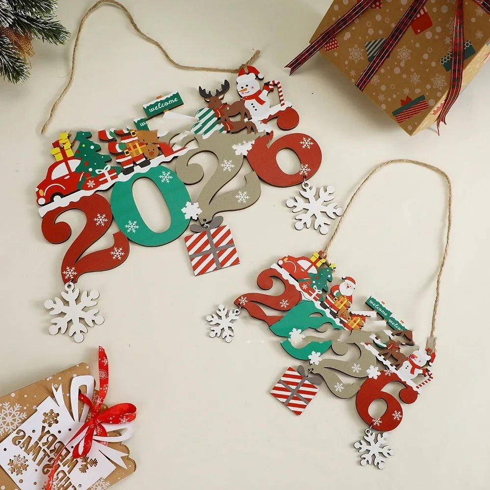 Wooden Christmas tree desktop decoration, freestanding ornament in two sizes for festive tabletop display