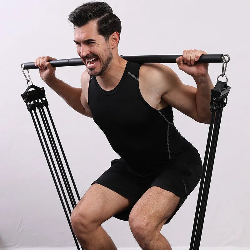 Pilates stick handle accessories with bearing ring in steel and EVA construction showing 980mm and 1000mm length options