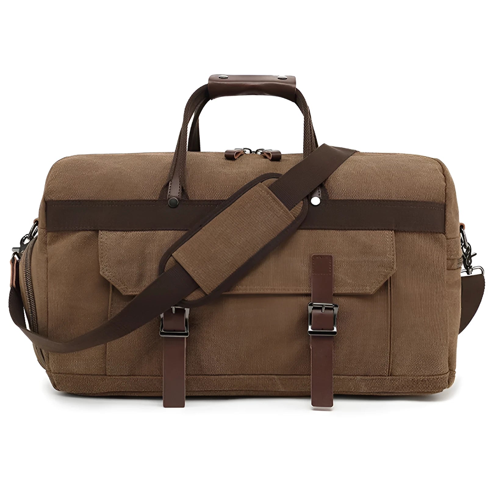 Men's canvas crossbody travel bag in retro style with 36-55 litre capacity
