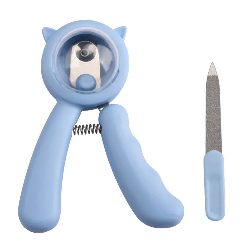 Professional stainless steel pet nail clipper with curved blades for dog and cat claw trimming