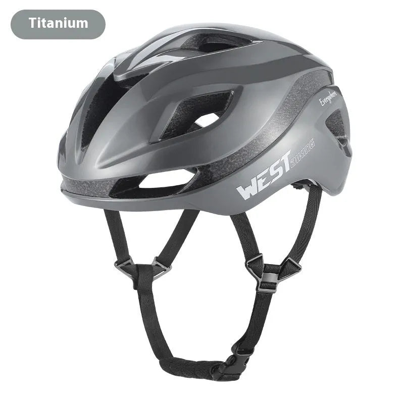 Road bike safety helmet shown in multiple colours including black, white, titanium, and pink.