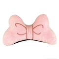 10cm plush bow helmet decoration in bright red, peach pink, and rose pink colours