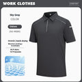 Men's solid colour short sleeve polo shirt in quick-dry nylon fabric for summer.