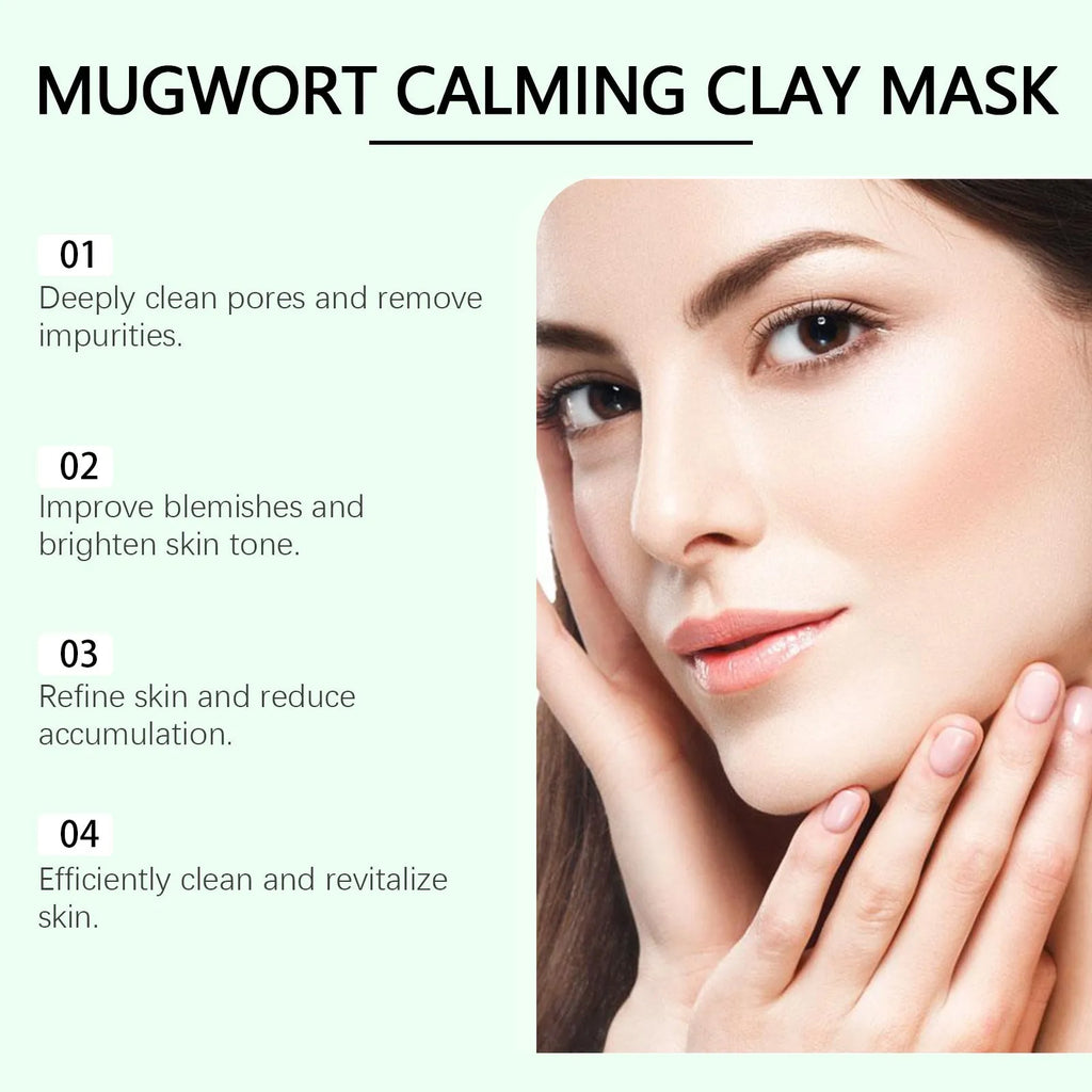 55g tube of bentonite clay acne treatment facial mud mask with moxa leaf extract for pore cleansing