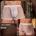 Men's black and white ultra-thin nylon boxer briefs with free size fit