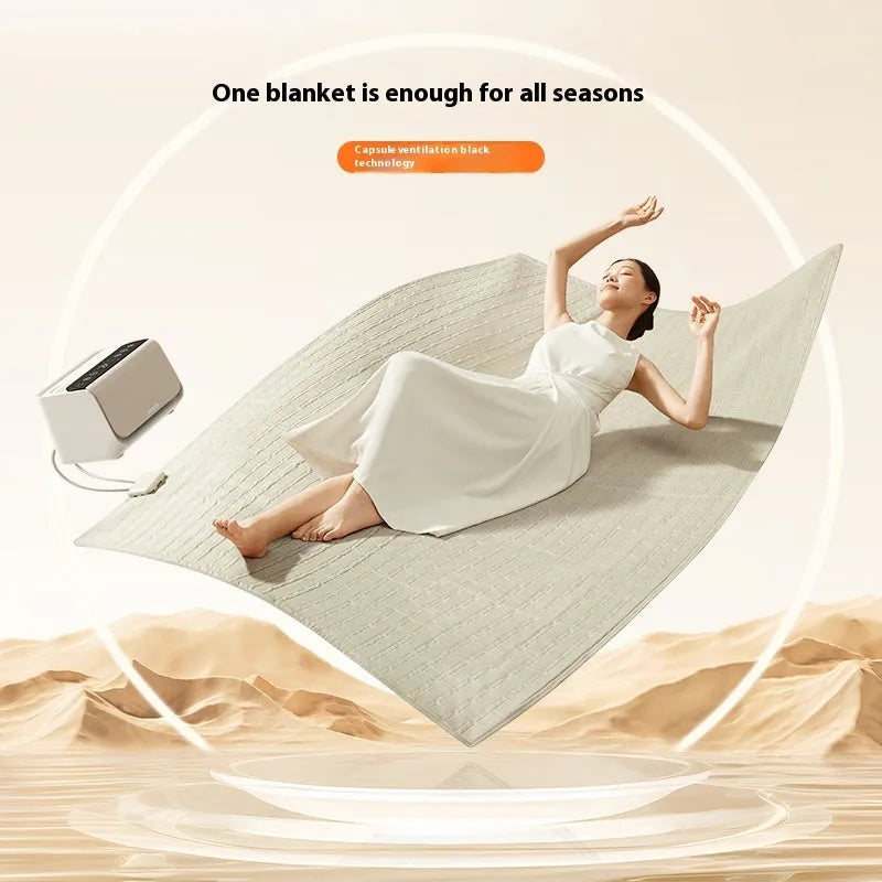 Aideng plumbing electric blanket with water circulation system showing smart host and plush fabric surface