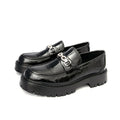 Men's crocodile pattern leather loafers in British style with flat heel and wide fitting sizes