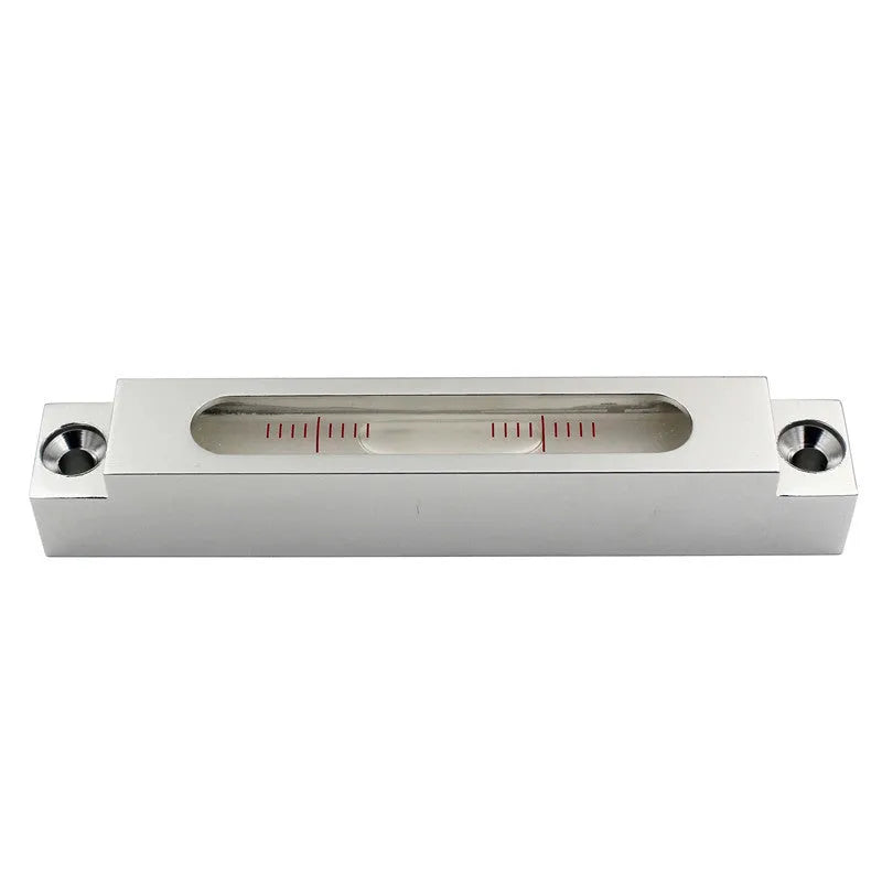 Metal and glass mini strip level measuring 132mm with 500 bubble vials for accurate levelling