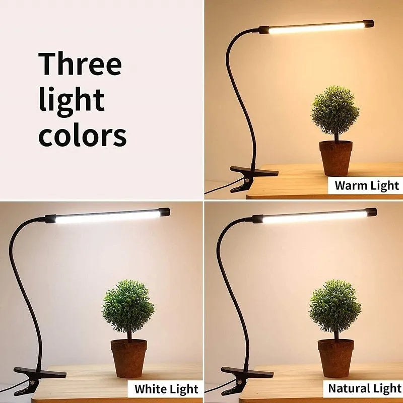 Black or white LED desk lamp with 26cm adjustable arm and USB power cable