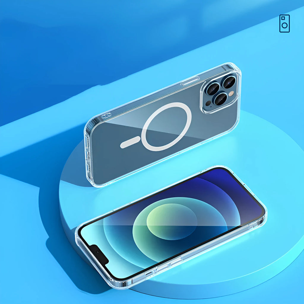 Transparent magnetic airbag protective case for iPhone 13 with Magsafe ring