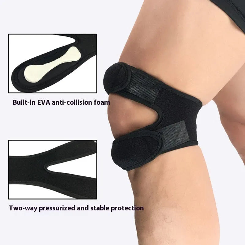 One pair of protective sports knee pads designed for shock absorption during basketball and football.