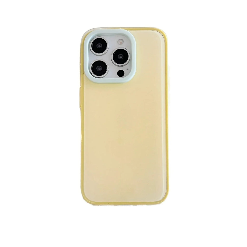iPhone silicone phone case in jelly solid blue colour showing all-inclusive design