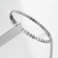 Korean style titanium steel bracelet with electroplated finish and numeric details in gold, rose gold, or steel colour