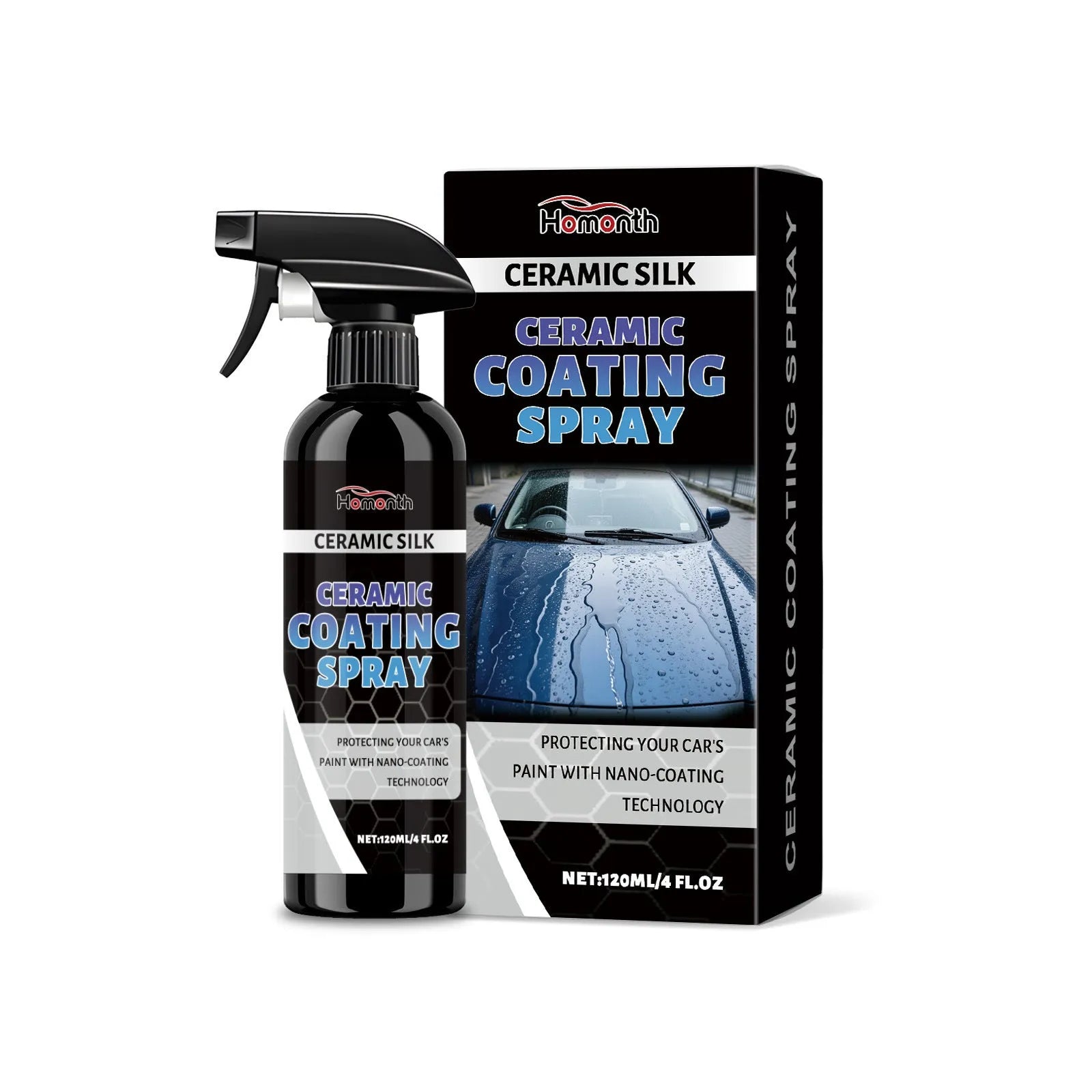 Ceramic coating spray bottle 120ml capacity with protective formulation for surface maintenance