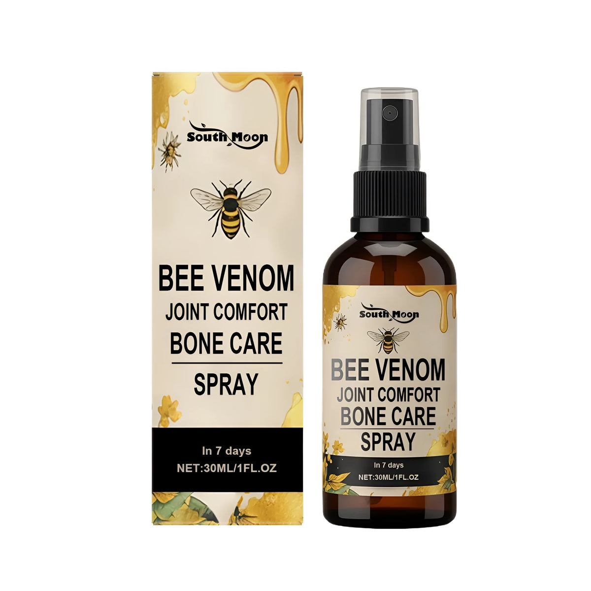 30ml joint soothing spray bottle with menthol, bee venom, calendula, tea tree oil, menadione, and glucosamine
