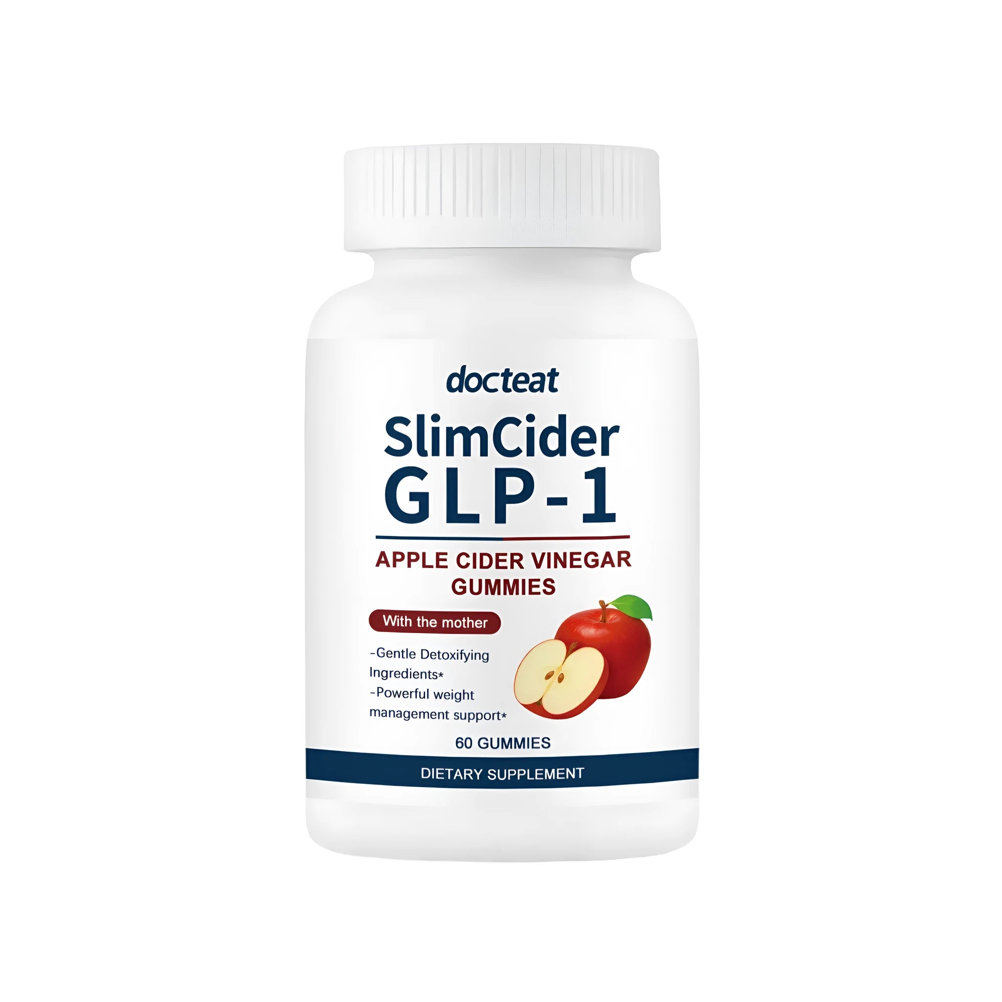 Bottle of 60 apple cider vinegar gummies for digestive support and blood sugar management