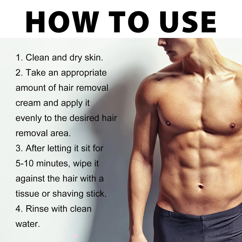 100ml men's mild depilatory cream tube for facial and body hair removal with reduced irritation