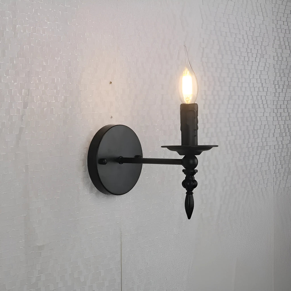 American retro iron wall lamp for hallway or stairs, E12 or E14 holder, 210mm x 220mm x 280mm