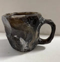 Resin mineral crystal coffee mug with 400ml capacity and 3D crystal structure in purple colour