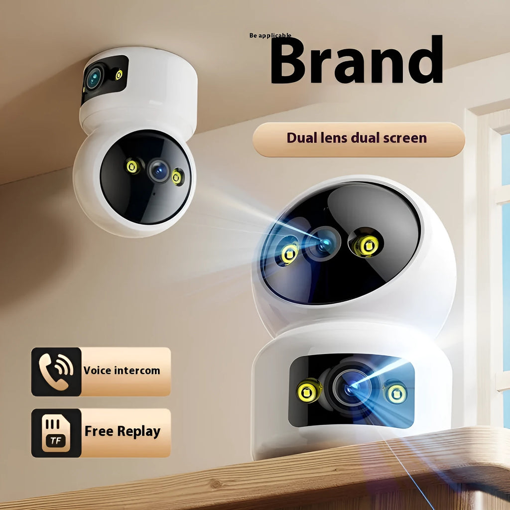 White USB 2.0 HD monitoring camera with night vision, face recognition and intercom support, shown with charging cable