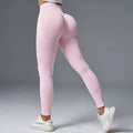 Peach hip tight mid waist yoga pants in quick-drying fabric, hip-lifting design, available in multiple colours and sizes