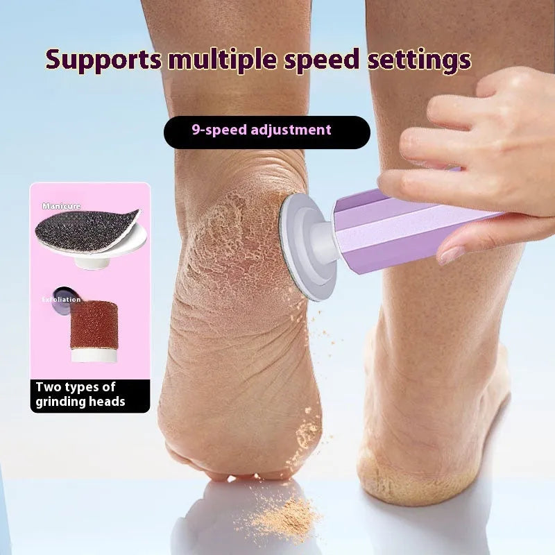 Household callus trimmer with USB cable and grinding wheels for foot exfoliation