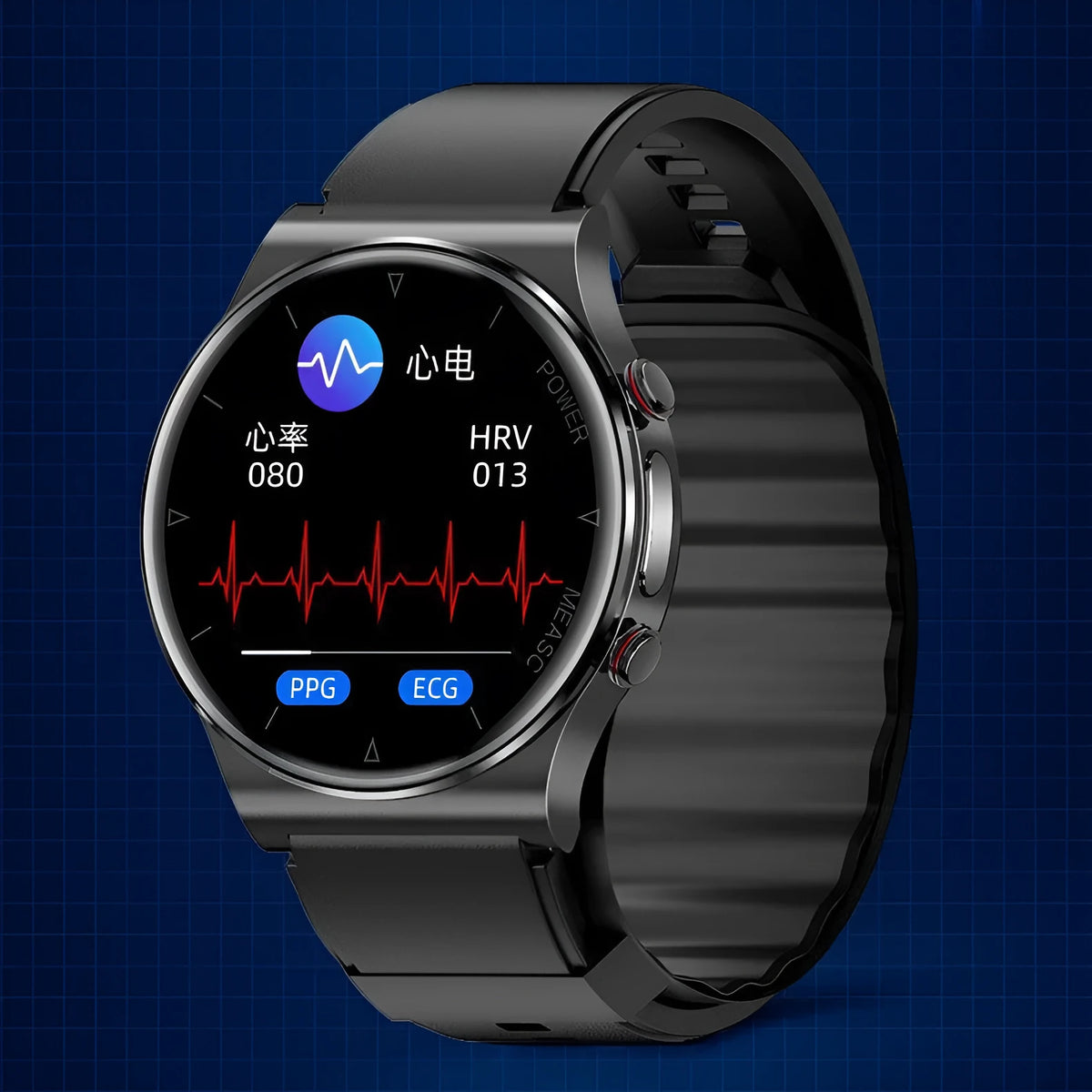 Sleep health multi-sport smart watch, P70 Black, zinc alloy body, tempered glass, TPU strap